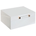 Box-Schmuckkästchen Home ESPRIT Weiß Creme Holz Holz MDF 20 x 15,5 x 9,5 cm