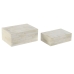 Caja-Joyero Home ESPRIT Hueso Madera de mango 18 x 13 x 7,7 cm (2 Piezas)