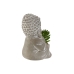 Dekorativ Plante Home ESPRIT Polyetylen Sement Buddha Orientalsk 8,5 x 7 x 11 cm (3 enheter)