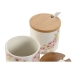 Sugar Bowl Home ESPRIT White Pink Lilac Bamboo Dolomite 7,5 x 7,5 x 7,5 cm (2 Units)