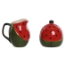 Milk jug and sugar bowl Home ESPRIT Red Green Stoneware 11,5 x 9 x 11 cm 2 Pieces