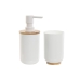 Σετ Μπάνιου Home ESPRIT Λευκό Φυσικό Bamboo πολυστερίνη 7 x 7 x 16 cm