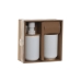 Badesett Home ESPRIT Hvit Naturell Bambus polystyren 7 x 7 x 16 cm