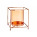 Candleholder Squared Copper Amber 14 x 15,5 x 14 cm Golden Metal Glass