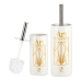 Toilet Brush Art Nouveau White Golden Silver Ceramic 9,6 x 32 x 9,6 cm