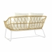 Canapé de jardin DKD Home Decor Blanc Métal rotin synthétique (132 x 58 x 80 cm)