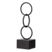 Dekorativ figur Ringe Sort Metal (12,5 x 40,5 x 12,5 cm)