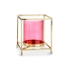 Lysholder Kvadrat Rosa Gyllen 11,5 x 12,6 x 11,5 cm Metall Glass