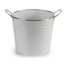 Planter With handles 23 x 19,5 x 30,5 cm Silver Metal White