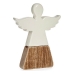 Figura Decorativa Natal Anjo 2,5 x 18 x 15 cm Cerâmica Madeira Castanho Branco