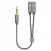 Adaptador Jack 3.5 mm Hembra a Macho Aisens A128-0415 Negro Gris 25 cm