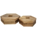 Juego de Cajas Decorativas Romimex Marrón Dorado Madera Metal 26 x 29 x 9 cm 20 x 23 x 9 cm 2 Piezas