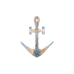 Wall mounted coat hanger Romimex Blue Natural Wood Anchor 53 x 60 x 4 cm