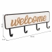 Wall mounted coat hanger Alexandra House Living Welcome Valkoinen Puu MDF 5 x 22 x 60 cm