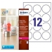 Adezivi/etichete Avery L7127 Transparent 10 Frunze ø 60 mm