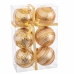 Kerstballen Gouden Plastic Spiraal 8 x 8 x 8 cm (6 Stuks)