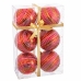 Kerstballen Rood Plastic Spiraal 8 x 8 x 8 cm (6 Stuks)