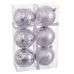 Kerstballen Zilver Plastic Herten 8 x 8 x 8 cm (6 Stuks)