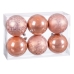 Boules de Noël Beige Plastique 8 x 8 x 8 cm (6 Unités)