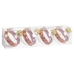 Boules de Noël Rose Transparent Doré Plastique Tissu Lien 8 x 8 x 8 cm (4 Unités)