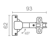 Hengsel EDM BC09 35 mm 45º Stål