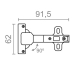 Cerniera EDM 85656 BC12 Metallo Acciaio Fessura 90º