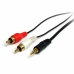 3,5 mm 2 RCA Jack audiokábel Startech MU3MMRCA Fekete