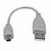 Кабел USB 2.0 A към мини USB B Startech USB2HABM6IN          Сив