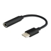 Adaptador USB C para Jack 3.5 mm Savio AK-35/B Preto