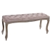 Banchetă DKD Home Decor Roz Natural Roz deschis Poliester Lemn Lemn de cauciuc 112 x 38 x 48 cm