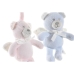 Fluffy toy DKD Home Decor Blue Pink Bear Star 13 x 6 x 40 cm (2 Units)