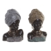 Decoratieve figuren DKD Home Decor Gouden Zilverkleurig Koloniaal Afrikaanse 24 x 18 x 36 cm (2 Stuks) (2 Onderdelen)