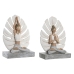 Decoratieve figuren DKD Home Decor Wit Grijs Yoga 16 x 7,5 x 21 cm (2 Stuks)