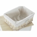 Caisson à Tiroirs DKD Home Decor Blanc Naturel osier Bois de paulownia 40 x 29 x 42,5 cm