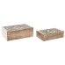 Box-Schmuckkästchen DKD Home Decor Braun Dunkelbraun Mango-Holz 25 x 17 x 9 cm (2 Stücke)