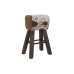 Tabouret DKD Home Decor Blanc Marron Noir Cuir Bois 50 x 35 x 75 cm