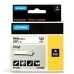 Cinta laminada para máquinas rotuladoras Dymo ID1-9 Branco Preto 9 mm x 5,5 m