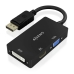 Adaptér DisplayPort na VGA/HDMI/DVI-D Aisens A125-0861 Čierna