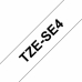 Laminated Tape for Labelling Machines Brother TZE-SE4 Black/White 18mm Security tape