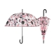 Umbrelă Perletti Roz Transparent Microfibră Ø 89 cm Frunze