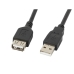 Cable Alargador USB Lanberg CA-USBE-10CC-0007-BK Negro 70 cm Macho/Hembra