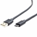 Kabel USB naar 2.0 naar USB-C GEMBIRD CCP-USB2-AMCM-1M Zwart 1 m