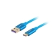 Kabel USB A naar USB C Lanberg CA-USBO-21CU-0005-BL Blauw 50 cm 0,5 m