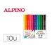 Set of Felt Tip Pens Alpino Multicolour Textile 10 Units