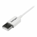 USB-kabel til micro USB Startech USBPAUB2MW Hvid Gul (4 enheder)