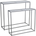 Set med bord Alexandra House Living Transparent Silvrig Metall 2 Delar