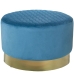 Pouffe Alexandra House Living Blue Golden Velvet Wood 8 x 35 x 55 cm