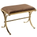 Banqueta Alexandra House Living Castanho Dourado Veludo Metal 60 x 46 x 37 cm