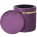 Puff Alexandra House Living Violeta Dorado Terciopelo Madera Set 2 Piezas