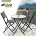 Tafel met twee stoelen Aktive Antraciet Rond 3 Onderdelen (Refurbished B)